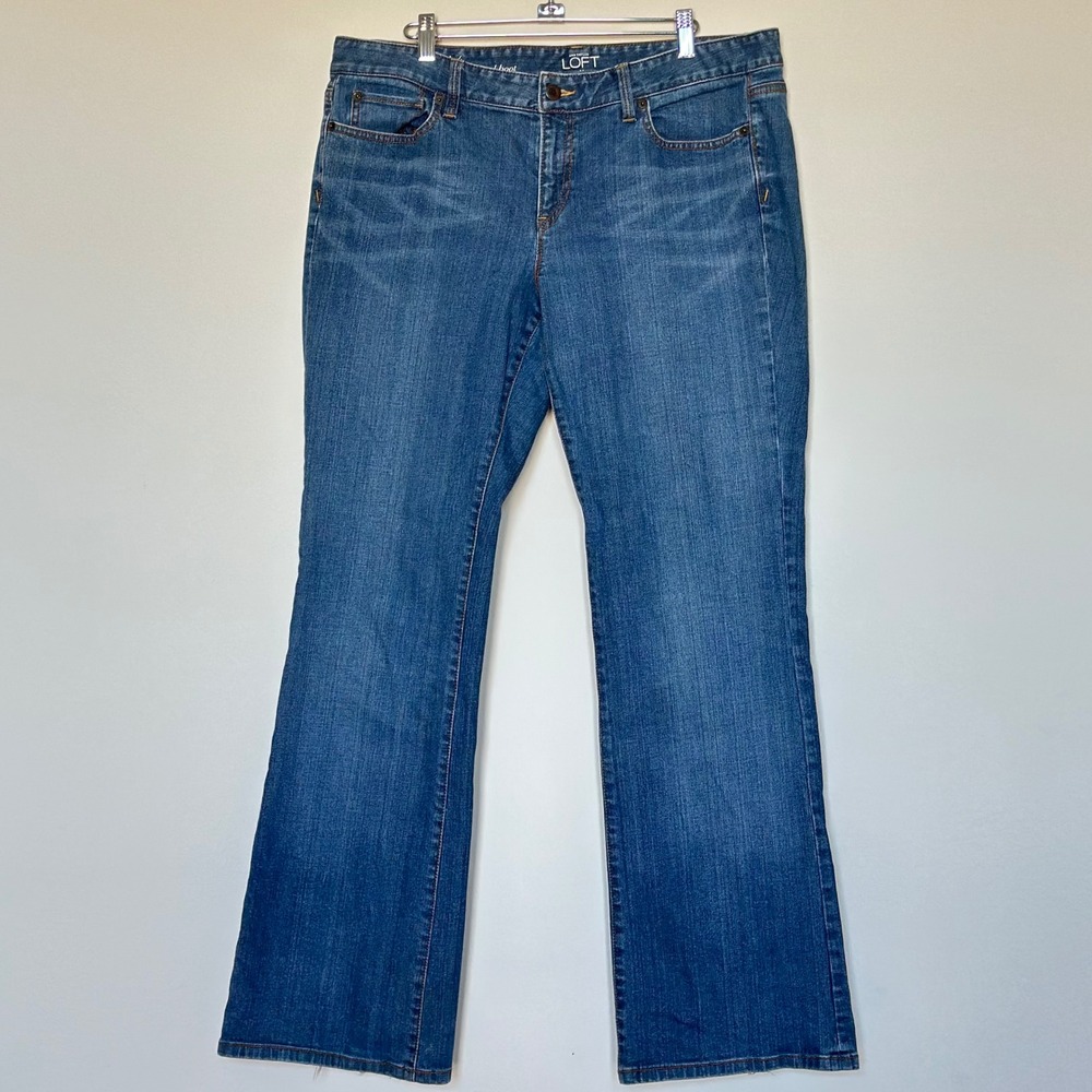 Ann Taylor LOFT Original Bootcut Jeans Womens‎ 14 Medium Wash Blue Denim